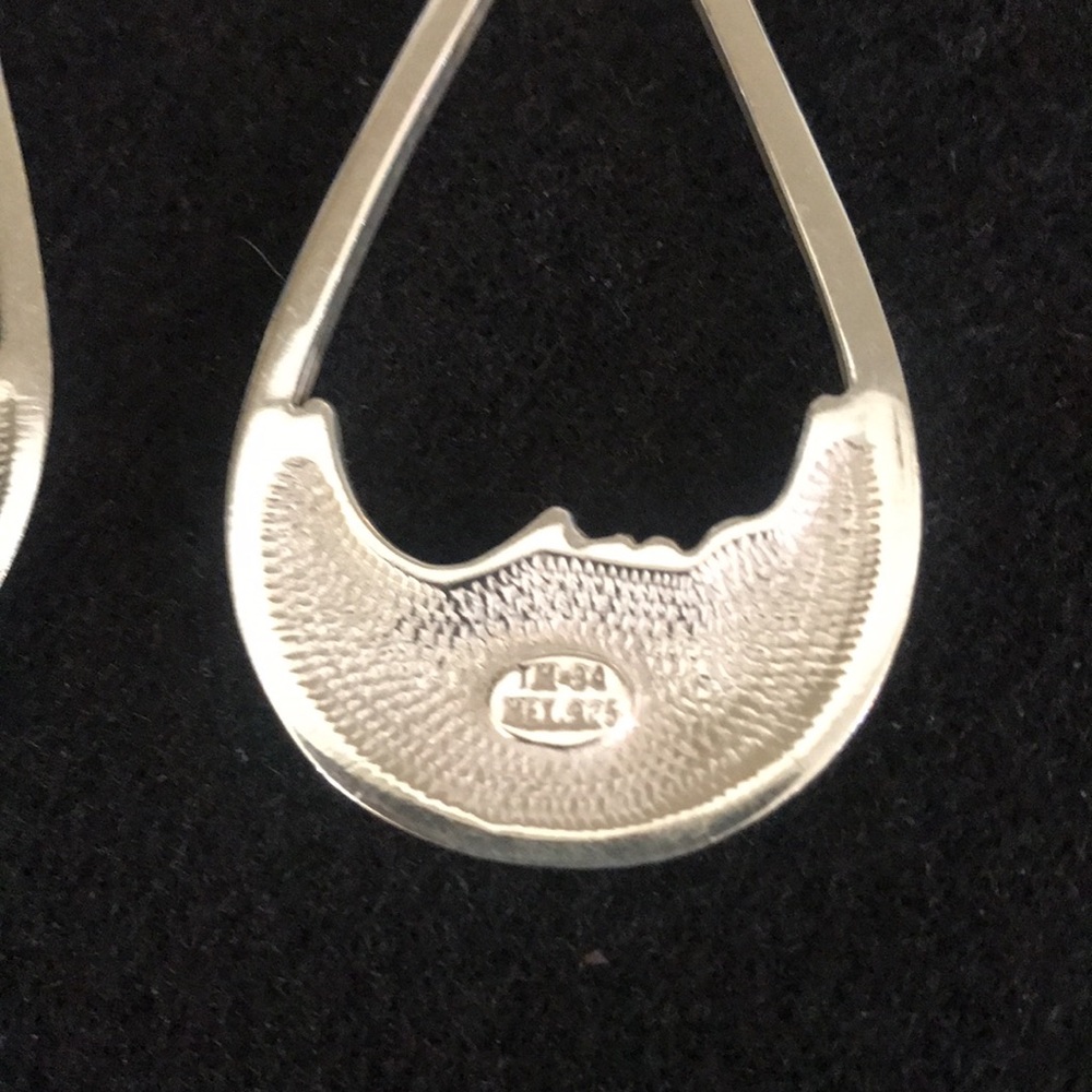 Sterling Silver Sun Moon dangle earrings. - Picture 5 of 8